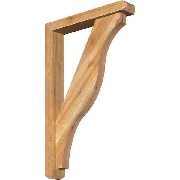 Ekena Millwork Funston Craftsman Rough Sawn Bracket w/ Offset Brace, Western Red Cedar, 4"W x 22"D x 34"H BKT0402X22X34FST04RWR - main